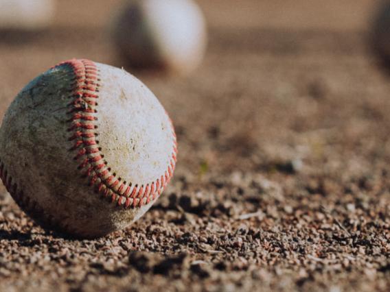 baseball on dirt